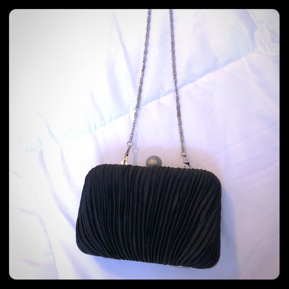 Black pleated clutch